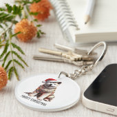 クリスマス包まれたの愛犬 キーホルダー (正面右)