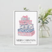 クリスマス包まれたギフト名門私立校風の写真 シーズンカード (スタンド正面)