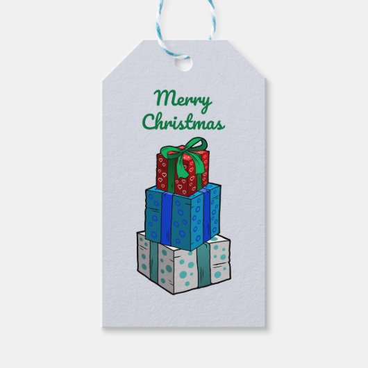 クリスマス包まれたプレゼント ギフトタグ (正面)