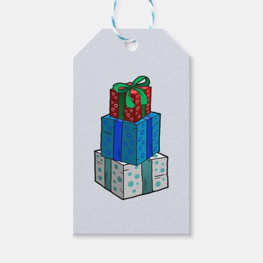 クリスマス包まれたプレゼント ギフトタグ (正面)