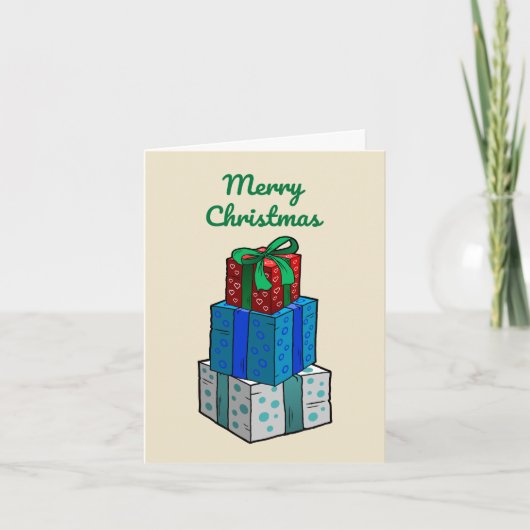クリスマス包まれたプレゼント シーズンカード (正面)