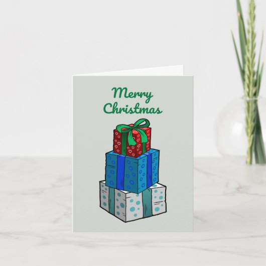 クリスマス包まれたプレゼント シーズンカード (正面)