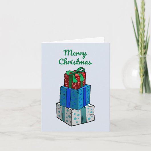 クリスマス包まれたプレゼント シーズンカード (正面)