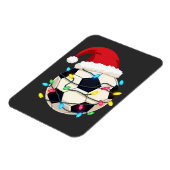 クリスマス包まれたライトサッカー選手 マグネット (左側)