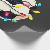 クリスマス包まれたライトサッカー選手 ラッピングペーパー (角)