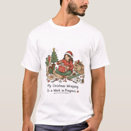 クリスマス包装は進行中 おもしろい Tシャツ