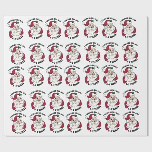 クリスマス包装紙に67回リストチェック おもしろい ラッピングペーパー (フラット)