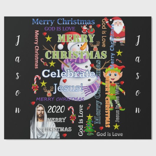 クリスマス包装紙 イエス サンタ 2020 ラッピングペーパー (フラット)