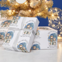 クリスマス包装紙 - キリスト降誕の場面 ラッピングペーパー