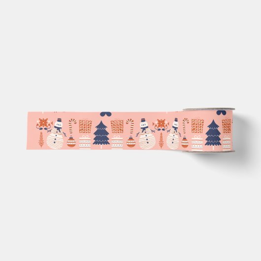 クリスマス包装紙 グログランリボン (正面)