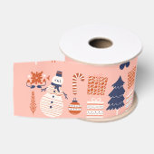 クリスマス包装紙 グログランリボン (リール)