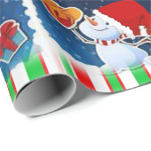 クリスマス包装紙 スノーマン エルフ ラッピングペーパー (ロールコーナー)