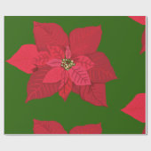 クリスマス包装紙 赤い花 ラッピングペーパー (フラット)