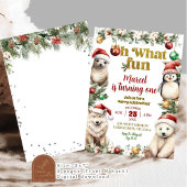 クリスマス北極動物楽しい誕生日招待状 招待状