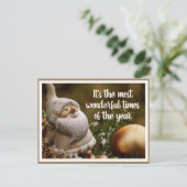 クリスマス北極小妖精や小人の休日後交差 ポストカード (スタンド正面)