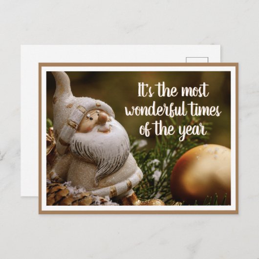 クリスマス北極小妖精や小人の休日後交差 ポストカード (正面/裏面)