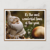 クリスマス北極小妖精や小人の休日後交差 ポストカード (正面)