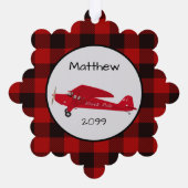 クリスマス北極飛行機 – ギフトラベル- オーナメントカード (裏面)