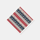 クリスマス北欧をテーマにした醜いセーター柄の鹿 スタンダードカクテルナプキン (角)