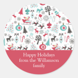 クリスマス北欧ミュート ラウンドシール