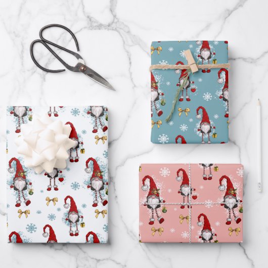クリスマス北欧格言パターン ラッピングペーパーシート (正面)