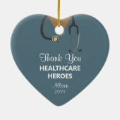 クリスマス医療従事者に感謝パーソナライズされた セラミックオーナメント (裏面)