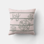 クリスマス千鳥格子のの雪の結晶オン赤面 クッション (裏面)