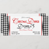 クリスマス千鳥格子のディナー招待状 招待状 (正面/裏面)