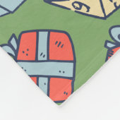 クリスマス卓上ゲームサイコロパターン フリースブランケット (角)