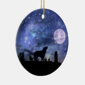 クリスマス南西部コヨーテとサボテン セラミックオーナメント (右)