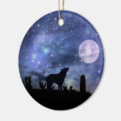 クリスマス南西部コヨーテとサボテン セラミックオーナメント (左)