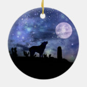クリスマス南西部コヨーテとサボテン セラミックオーナメント (裏面)
