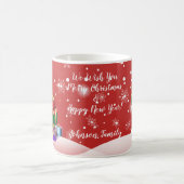 クリスマス及び明けましておめでとうの冬休みの雪だるま コーヒーマグカップ (中央)