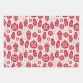 クリスマス古いスタイルパターン包装紙シート ラッピングペーパーシート (正面)
