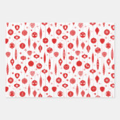 クリスマス古いスタイルヴィンテージパターン ラッピングペーパーシート (正面3)