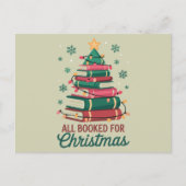 クリスマス司書の本の恋人のツリーのために予約 シーズンポストカード (正面)