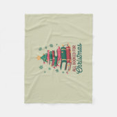 クリスマス司書の本の恋人のツリーのために予約 フリースブランケット (正面)