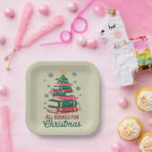 クリスマス司書の本の恋人のツリーのために予約 ペーパープレート (パーティー)