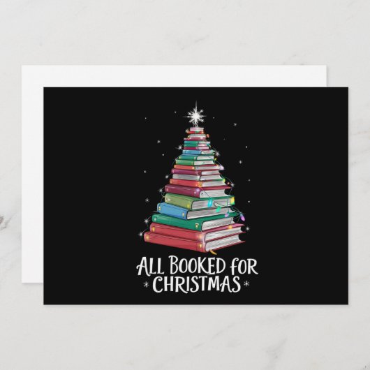 クリスマス司書Xmaの本の愛好家のために予約 シーズンカード (正面/裏面)