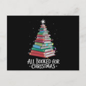 クリスマス司書Xmaの本の愛好家のために予約 シーズンポストカード (正面)