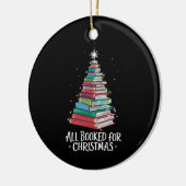 クリスマス司書Xmaの本の愛好家のために予約 セラミックオーナメント (左)