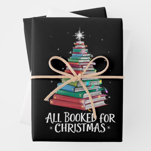 クリスマス司書Xmaの本の愛好家のために予約 ラッピングペーパーシート (インサイチュ)