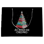 クリスマス司書Xmaの本の愛好家のために予約 ラージペーパーバッグ (正面)