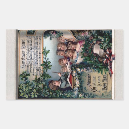 クリスマス合唱団のシール 長方形シール (正面)