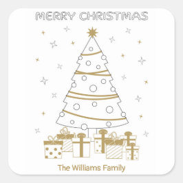 クリスマス名おもしろい着色ユニークカスタム スクエアシール