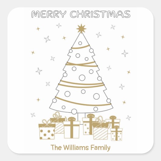 クリスマス名おもしろい着色ユニークカスタム スクエアシール (正面)