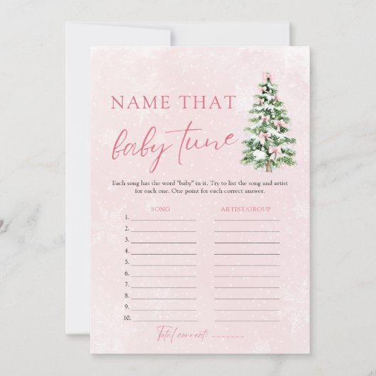 クリスマス名そのベビーチューンベビーシャワーゲーム 招待状 (正面)