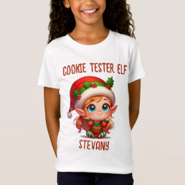 クリスマス名に一致するクッキーテスター小妖精や小人ファミリー Tシャツ