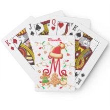 クリスマス名モノグラムカスタムギンガーブレッドレッド