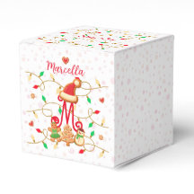 クリスマス名モノグラムカスタムギンガーブレッドレッド